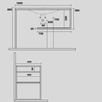 Структура Kerasan Shape Louise 1020х520 , напольная, нержавеющая сталь, полка черная, черный матовый 9333K1