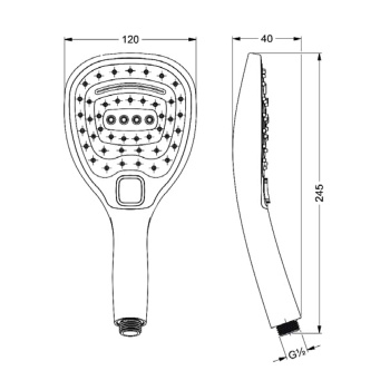 Душевая лейка Jorger Exal 649.13.381.000 chrome