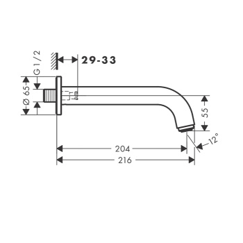 Излив для ванны Hansgrohe Vernis Blend 71420670, матовый чёрный