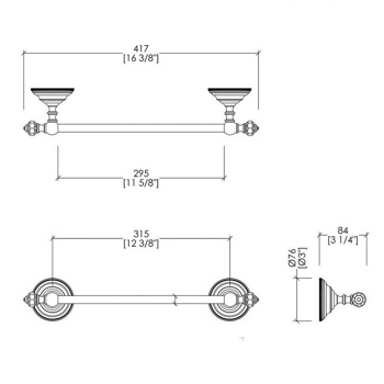 Полотенцедержатель Devon&Devon Gemstone 417 мм античная латунь GEM709-OTS