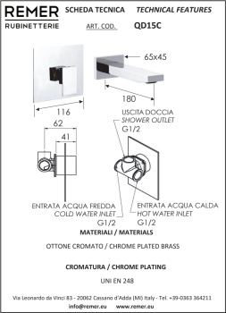 Смеситель для раковины Remer Q-design QD15C хром