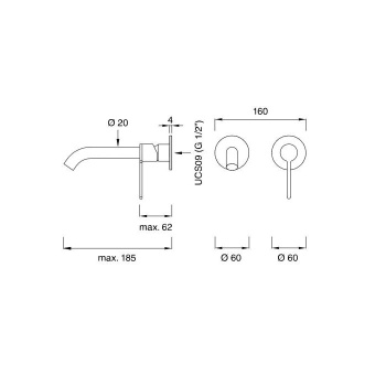 Cмеситель для ванны CEA Design Innovo INV 21 L сталь