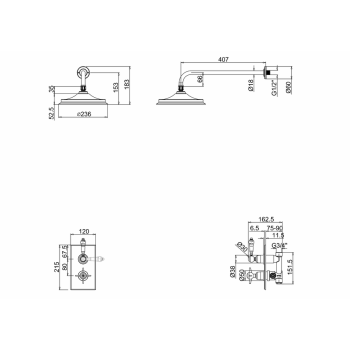 Душевой комплект Burlington Arcade ARC73 CHR хром