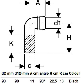 Соединительное колено  90° Geberit 366.061.16.1