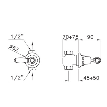 Встраиваемый смеситель Stella Italica Leve 0/154 без излива, хром IL 01100 CR00