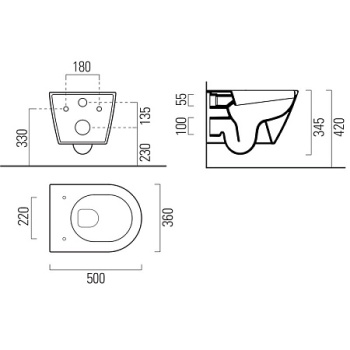 Подвесной унитаз GSI Kube X 941611