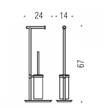Стойка с аксессуарами Colombo Square 67см хром B9904.CR