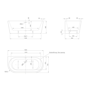 Акриловая ванна KNIEF Wall 165x75 0100-255