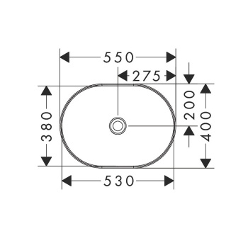 HG Xuniva U Раковина-чаша 550х400 без перелива, белый