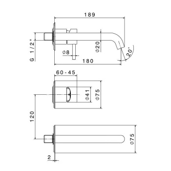 Смеситель для раковины Kerama Marazzi Eterna 69628EXKM.50.050 нержавеющая сталь