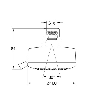 Верхний душ GROHE New Tempesta Cosmopolitan 100 IV, 9,5 л/мин, хром 27591001