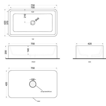 Раковина накладная Cielo Shui Comfort SHLAA7520 MU 75 см зеленый