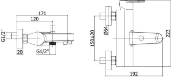 Смеситель для ванны с душем Paffoni Candy CA022CR
