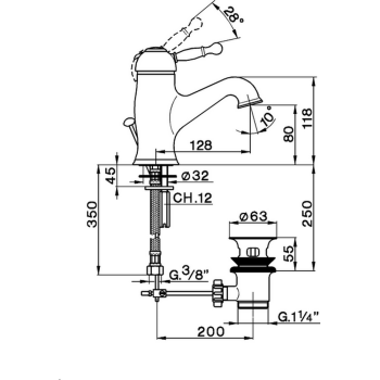 Смеситель для раковины Cisal Arcana Royal AY00051021 Акция хром