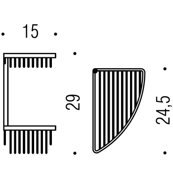 Двойная полка Colombo Angolari хром B9612.CR