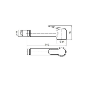 Bossini Paloma Brass Душевая лейка Ø34 mm, с клапаном подачи, цвет: черный матовый B00470.073