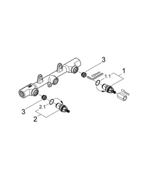 Встраиваемый механизм, 1/2, GROHE, двухвентильный, 29025000