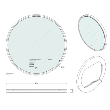 Зеркало круглое Decor Walther Stone 70 LED, искусственный камень, белый 975650