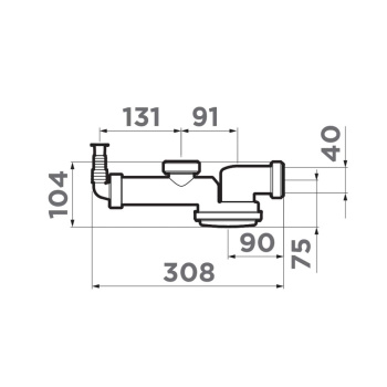 Сифон для мойки Omoikiri S-01 4996119