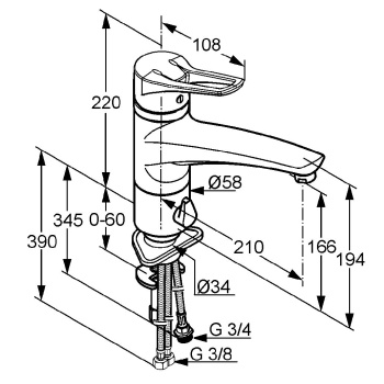 Смеситель Kludi MX 399060562 для кухонной мойки