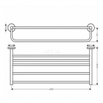 Hansgrohe Logis Universal Полка для полотенец с держателем , хром