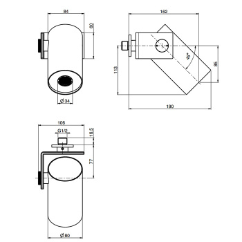 Верхний душ Fima Carlo Frattini Soffioni 8, настенный, чёрный матовый F5920NS