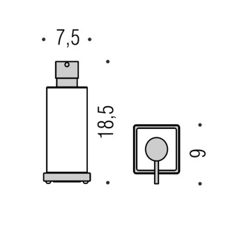 Дозатор для жидкого мыла настольный Colombo Look чёрный матовый/матовое стекло B9317.NM-VAN