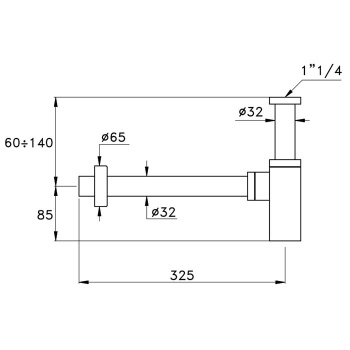 Сифон для раковины бутылочный Stella Completamenti , хром UN09402CR00