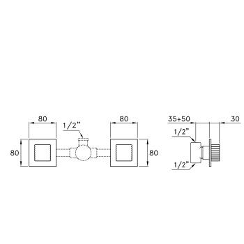 Внешняя часть встраиваемого смесителя душа Stella Casanova 3292TR, хром CS 01300 CR00