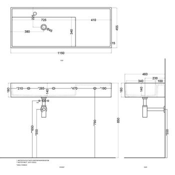 Раковина накладная Cielo Plinio PNLA115SF CO 115 см красный