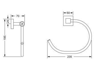 Держатель для полотенец Jorger Charleston Square 634.00.047.000 chrome