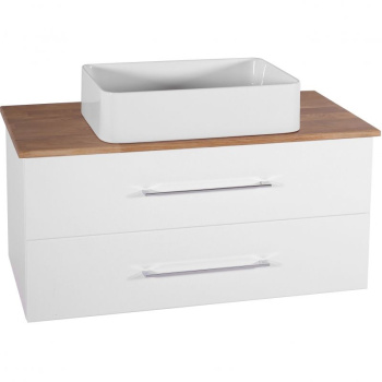 Тумба под раковину ASB-Woodline Санди 100см белый дуб 10882