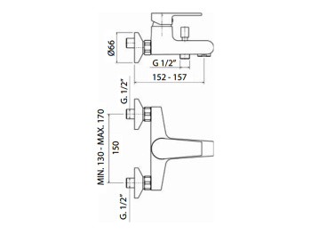 Смеситель для ванны Mamoli LOGOS 1722FB68L021