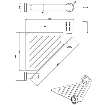 Полка для ванны или душа Gessi Emporio Emporio Accessories 38861.149 finox brushed nickel