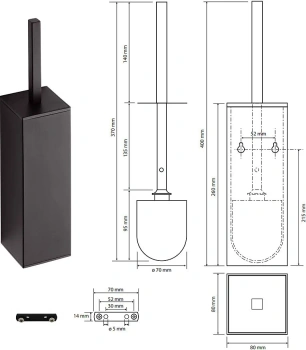 Ёршик для унитаза Bemeta Nero 135913090 черный матовый