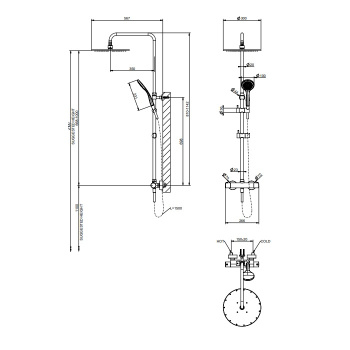 Душевой гарнитур Gessi Minimalistic Shower 35177.031 Chrome