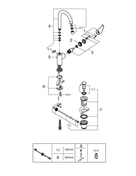 Смеситель для раковины Grohe Eurosmart New L-size 23537002 хром