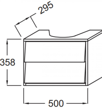 Тумба под раковину 50 см Jacob Delafon Escale EB763-G1C белый белый глянец