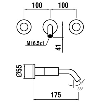 Встраиваемый смеситель для раковины Laufen Kartell 3.1233.6.090.120.1 хром