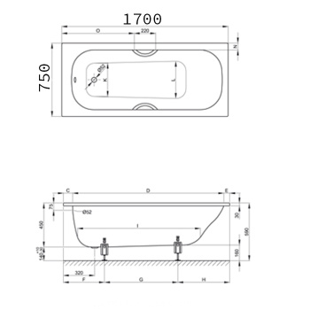 Стальная ванна Bette Classic 170x75 3110-000 PLUS