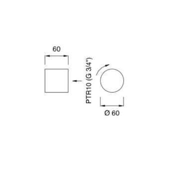 Вентиль запорный CEA Design Bar BAR 43 S для холодной воды сталь