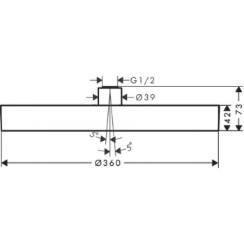 Hansgrohe 26 231 670 Rainfinity Верхний душ Ø360 мм, 1 режим, потолочный, без кронштейна