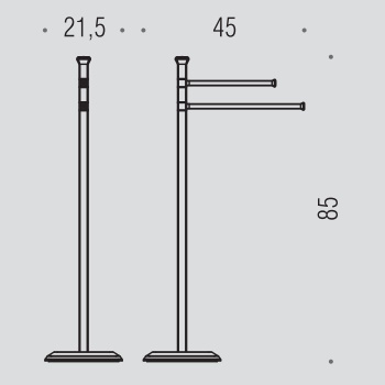 Стойка с полотенцедержателями Colombo Portofino 85см напольная, хром B3238.CR