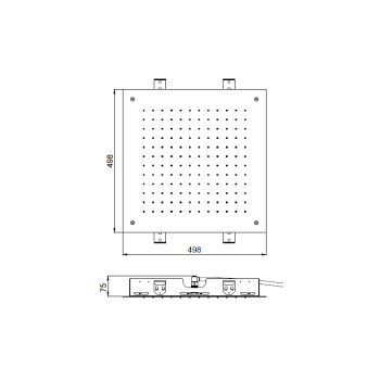 Душевая лейка потолочная Almar 500х500, 1 режим, Gold Polished PVD, E044024.GO