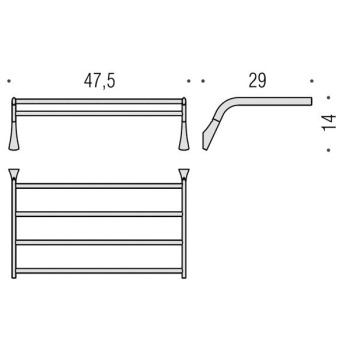 Полотенцедержатель Colombo Land 47.5см хром B2887.CR