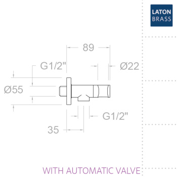 Кран угловой Ramonsoler с запирающим механизмом 1/2 3798