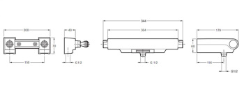 Смеситель термостатический для ванны Jacob Delafon Aparu E98768-CP хром