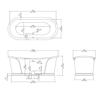 Чугунная ванна Devon&Devon Camelot 182x81 NACAMELOT