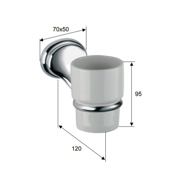 Стакан Daniel Revival Acc.B. подвесной керамика белый/бронза REPB940 br 63