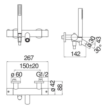 Смеситель для ванны Nobili Live LV00010/2WM белый